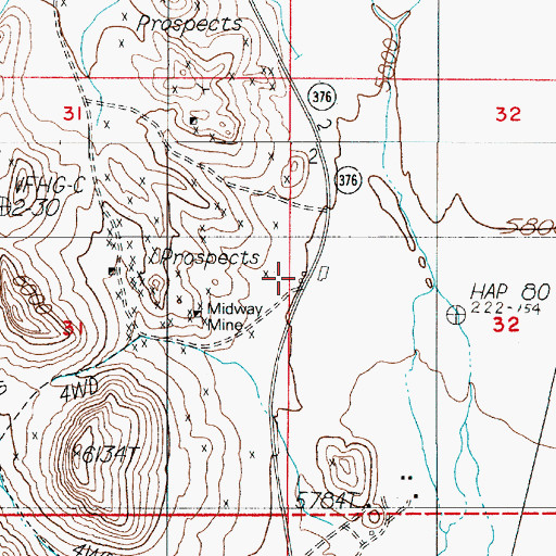 Topographic Map of Maggie Blues (historical), NV