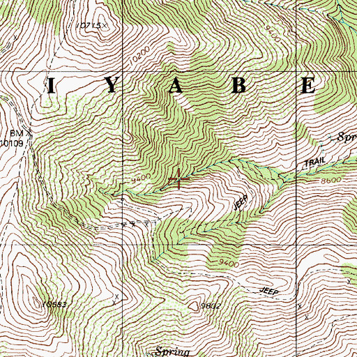Topographic Map of Sullivar Mines, NV