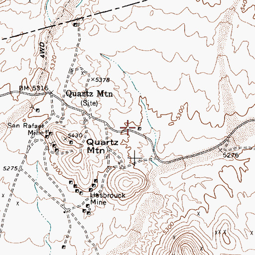 Topographic Map of Franklin Shaft, NV