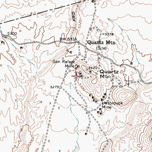 Topographic Map of Gordon Shaft, NV