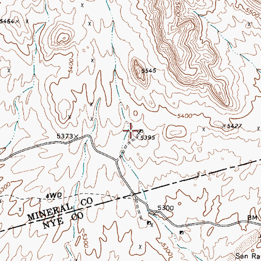 Topographic Map of San Felipe Mine, NV