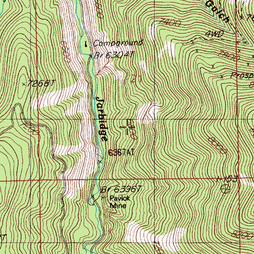 Topographic Map of Quartzite Mine, NV