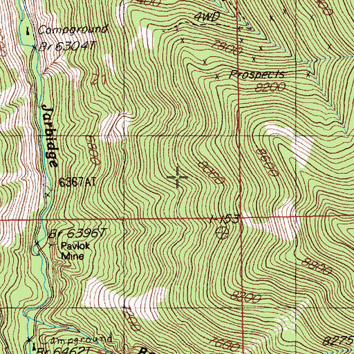 Topographic Map of Stray Dog Mine, NV