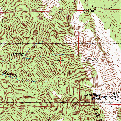 Topographic Map of Ben Hur Mine, NV