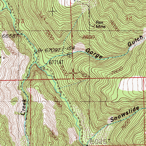 Topographic Map of Myrtle Mine, NV