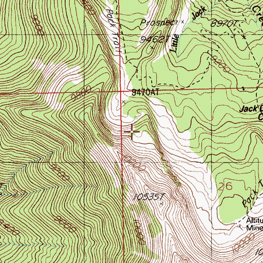 Topographic Map of Little Jack Creek Crater, NV