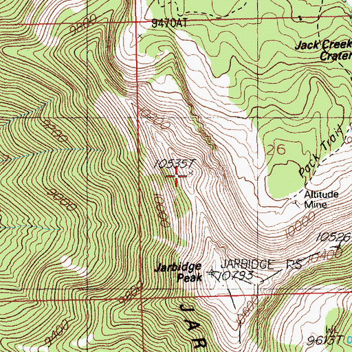 Topographic Map of Bald Peak, NV