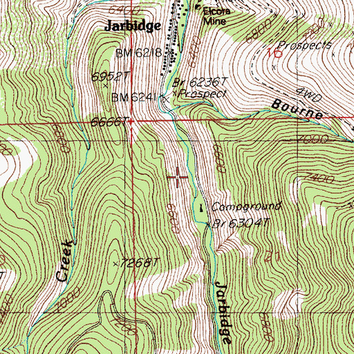 Topographic Map of North Star Mill (historical), NV