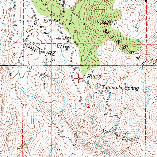 Topographic Map of Gordon Brodie Mill (historical), NV
