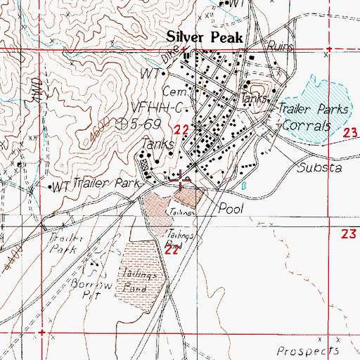 Topographic Map of Silver Peak Spring, NV