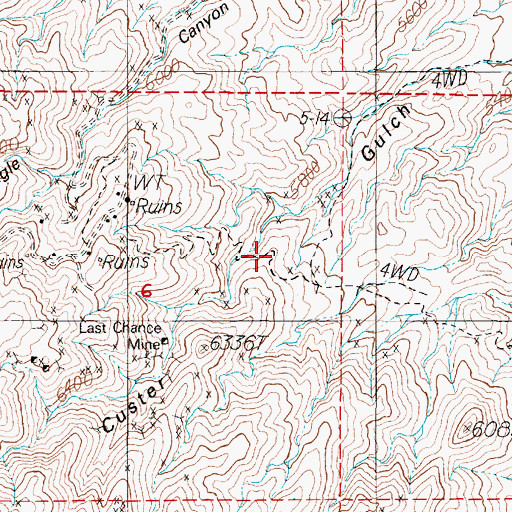 Topographic Map of Cord Mill (historical), NV