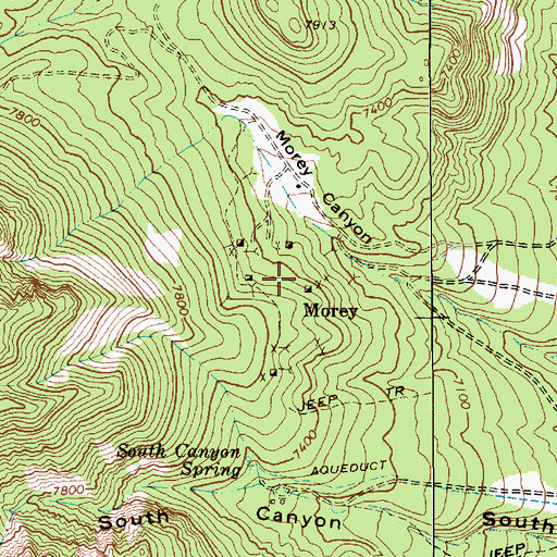 Topographic Map of Morey Mine, NV
