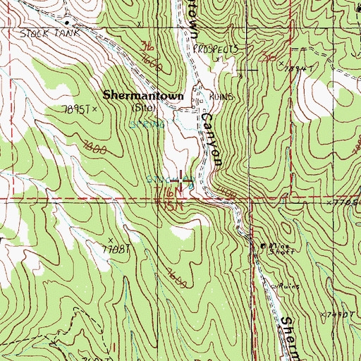Topographic Map of Metropolitan Mill (historical), NV