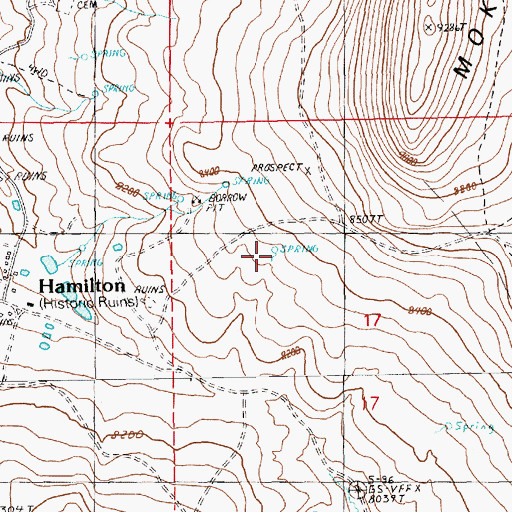 Topographic Map of Illipah Spring, NV