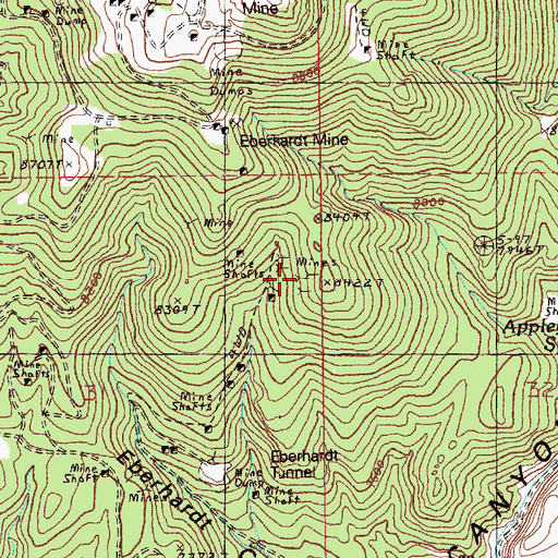 Topographic Map of Silver Glance Mine, NV