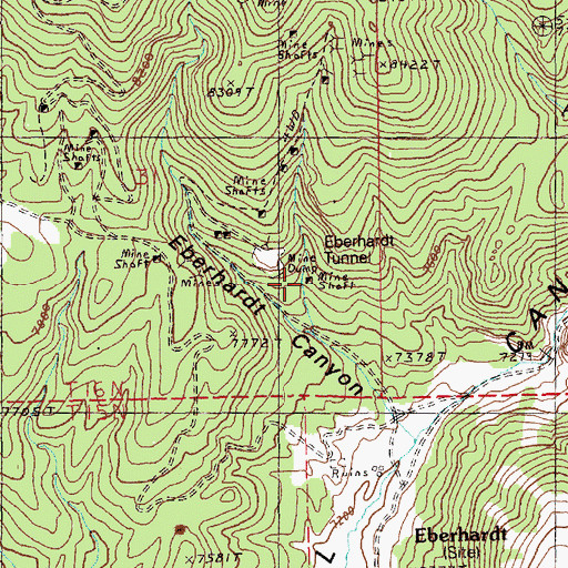 Topographic Map of Argyle Mine, NV