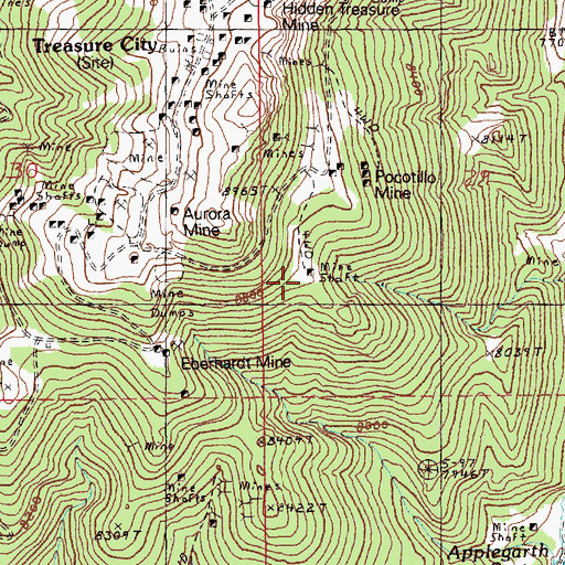Topographic Map of Keystone Mine, NV