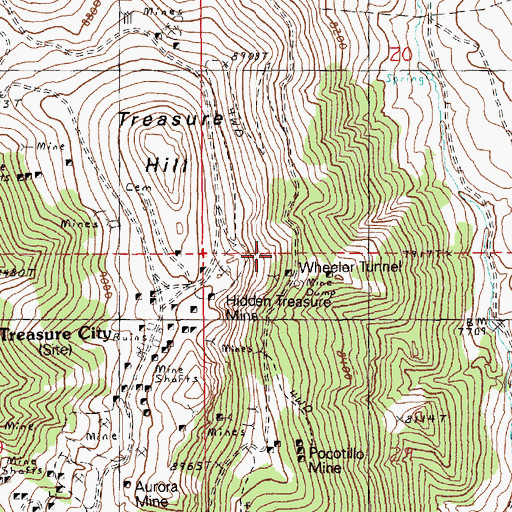 Topographic Map of Emersly Mine, NV