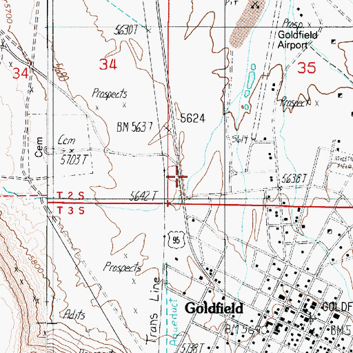 Topographic Map of American Mill (historical), NV