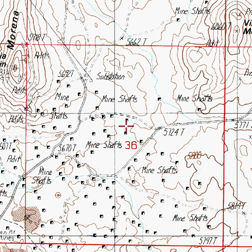 Topographic Map of Kinkead Mill (historical), NV