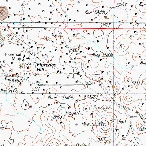 Topographic Map of Spiking Mill (historical), NV