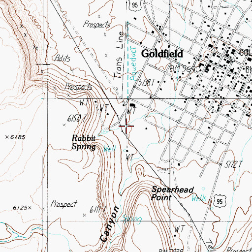 Topographic Map of New Western Reduction Company Mill (historical), NV