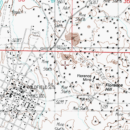 Topographic Map of Goldfield Consolidated Mines Company Mill (historical), NV