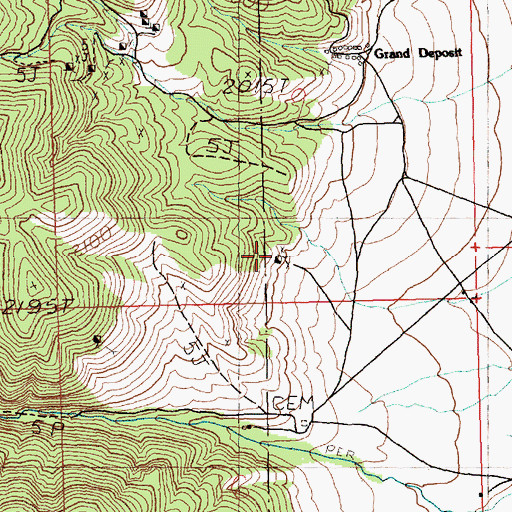 Topographic Map of Kansas Mine, NV
