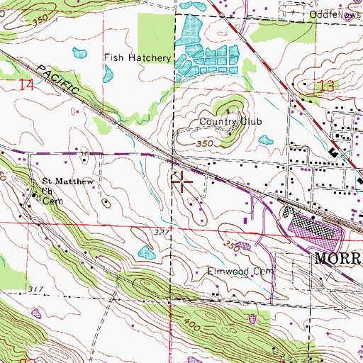 Topographic Map of KVOM-AM (Morrilton), AR