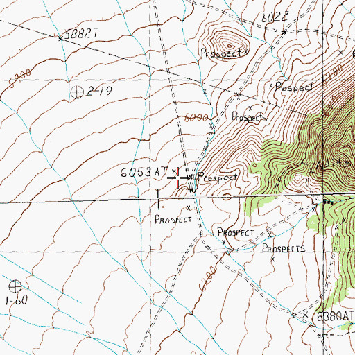 Topographic Map of Antelope Mine, NV