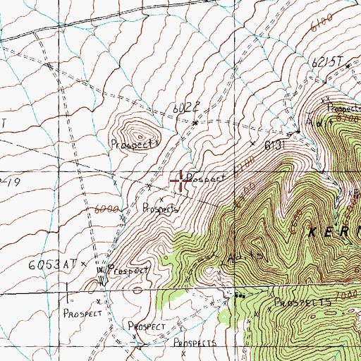Topographic Map of Rees Mine, NV