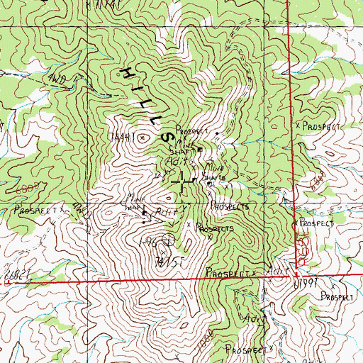 Topographic Map of Red Hills Mine, NV