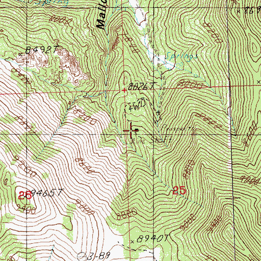 Topographic Map of Yellow Jacket Mine, NV