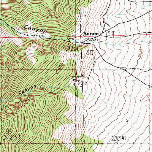 Topographic Map of Lucky Deposit Mine, NV