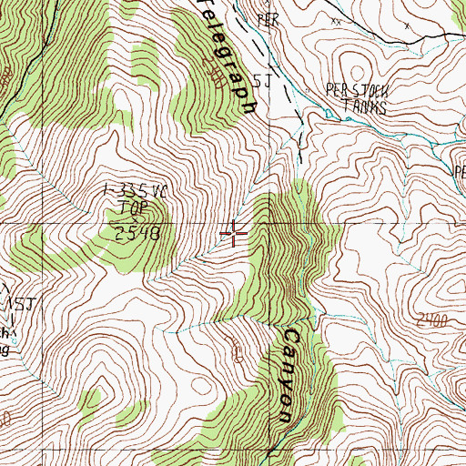 Topographic Map of Telegraph Mining District, NV