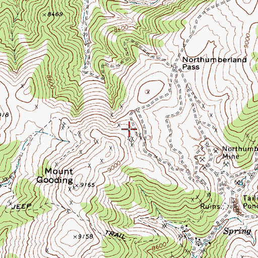 Topographic Map of Monitor Mine, NV