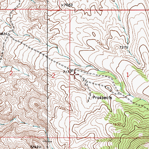 Topographic Map of Jumping Jack Mine, NV