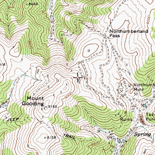 Topographic Map of Last Chance Mine, NV