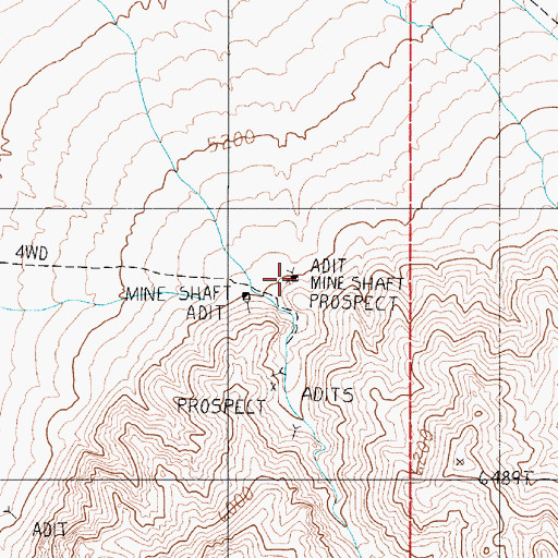 Topographic Map of Sterlog Mines, NV