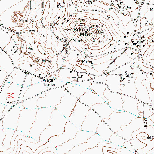 Topographic Map of Number Two Shaft, NV