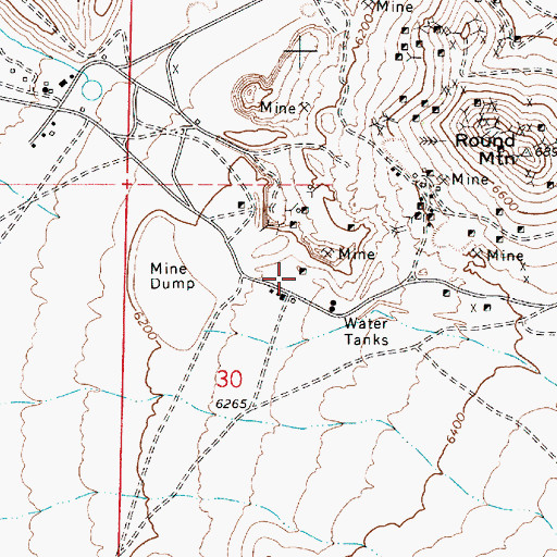Topographic Map of Wilson Shaft, NV