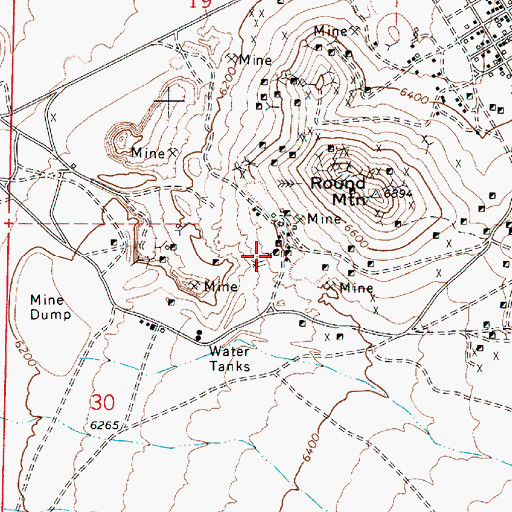 Topographic Map of Sunnyside Shaft, NV