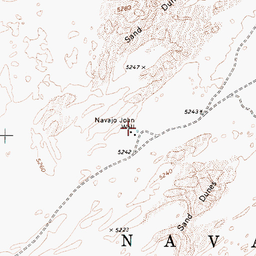 Topographic Map of Navajo John Well, AZ