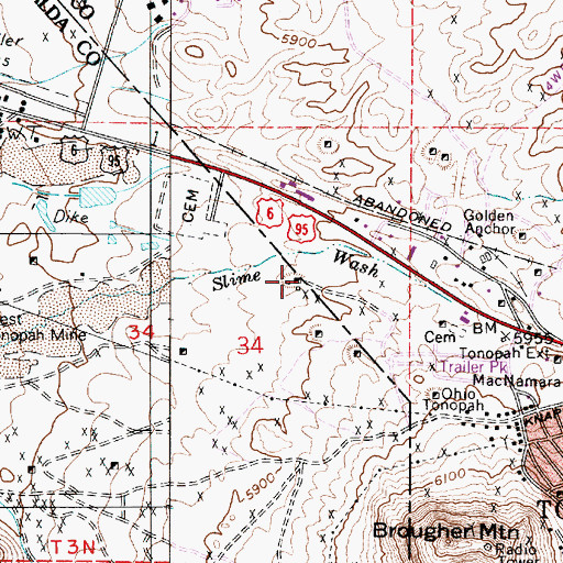 Topographic Map of McKane Mine, NV