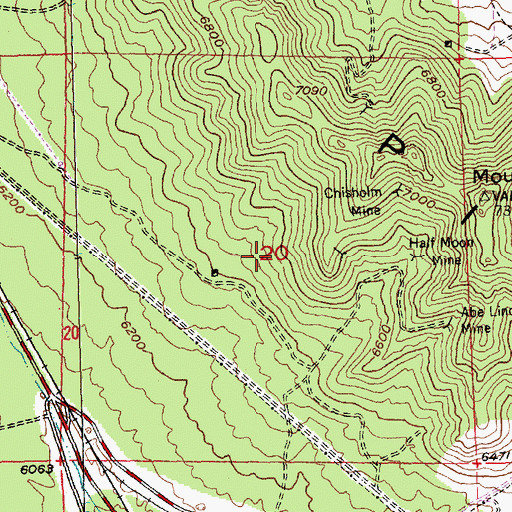 Topographic Map of Pioche Demijohn Mine, NV