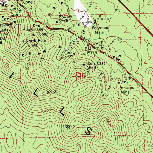 Topographic Map of Lincoln Nevada Mine, NV