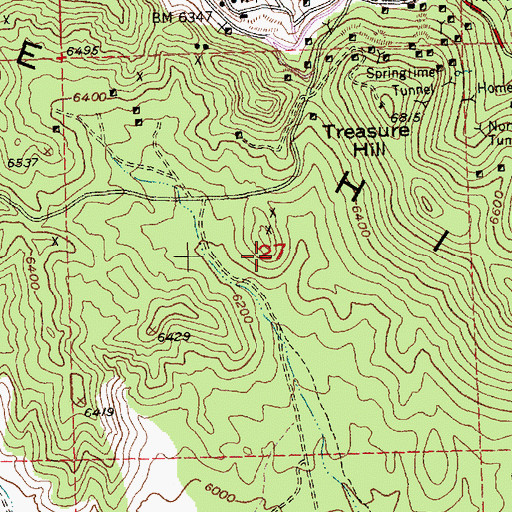 Topographic Map of Ohio Kentucky Mine, NV
