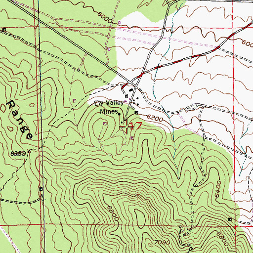 Topographic Map of Ely Valley Contact Mine, NV