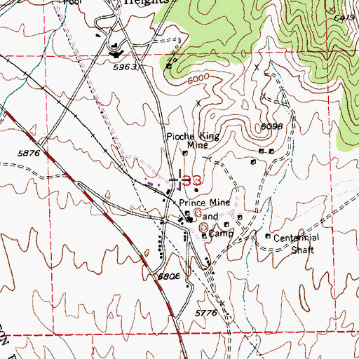 Topographic Map of Chope Mine, NV