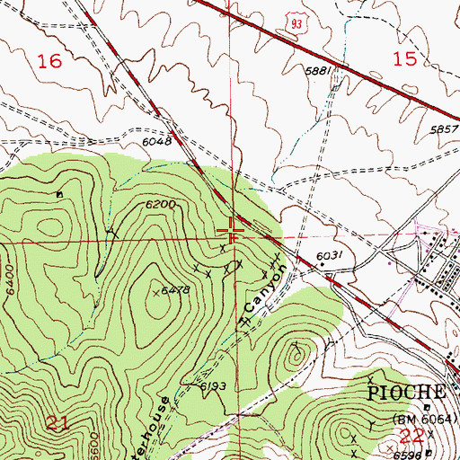 Topographic Map of Blue Bell Mine, NV